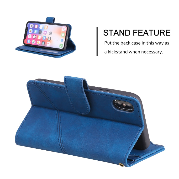 For iPhone XR Skin Feel Business Horizontal Flip PU Leather Case with Holder & Multi-Card Slots & Wallet & Lanyard & Photo Frame