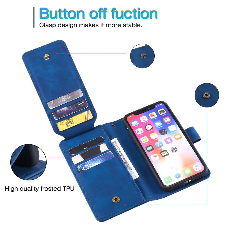 For iPhone XR Skin Feel Business Horizontal Flip PU Leather Case with Holder & Multi-Card Slots & Wallet & Lanyard & Photo Frame