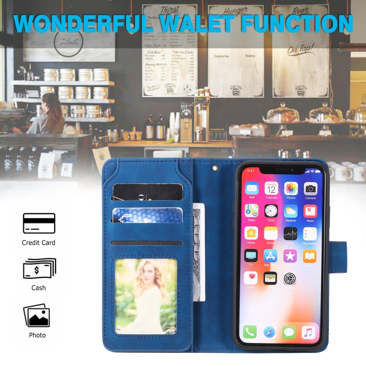 For iPhone XR Skin Feel Business Horizontal Flip PU Leather Case with Holder & Multi-Card Slots & Wallet & Lanyard & Photo Frame