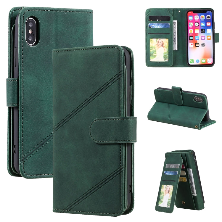 For iPhone XR Skin Feel Business Horizontal Flip PU Leather Case with Holder & Multi-Card Slots & Wallet & Lanyard & Photo Frame