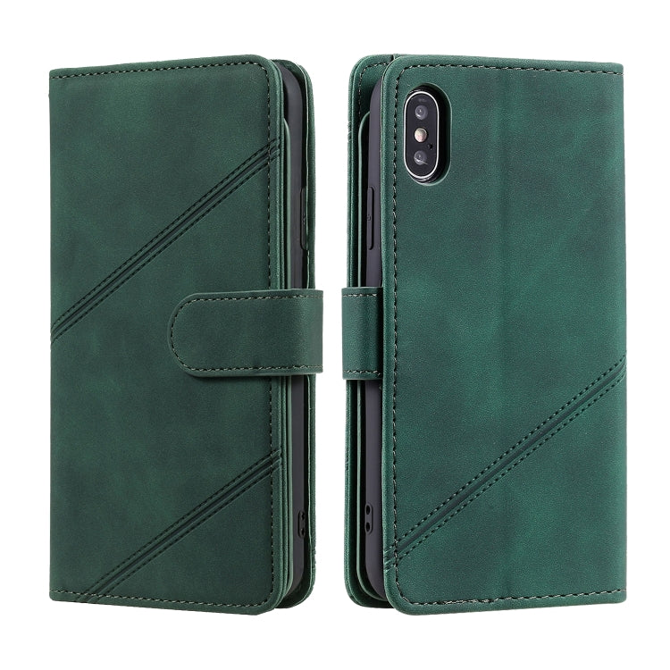 For iPhone XR Skin Feel Business Horizontal Flip PU Leather Case with Holder & Multi-Card Slots & Wallet & Lanyard & Photo Frame