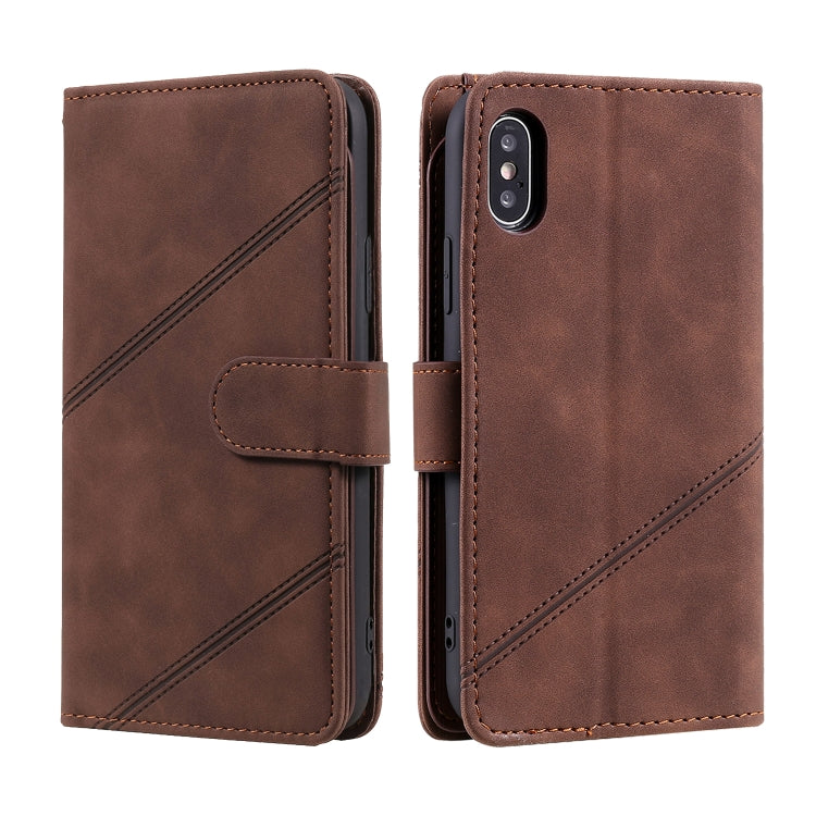 For iPhone XR Skin Feel Business Horizontal Flip PU Leather Case with Holder & Multi-Card Slots & Wallet & Lanyard & Photo Frame