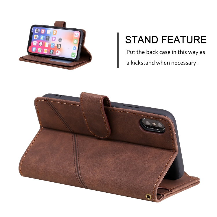 For iPhone XR Skin Feel Business Horizontal Flip PU Leather Case with Holder & Multi-Card Slots & Wallet & Lanyard & Photo Frame