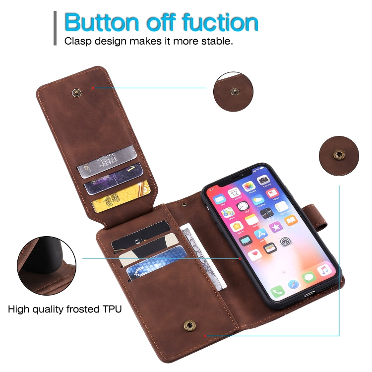 For iPhone XR Skin Feel Business Horizontal Flip PU Leather Case with Holder & Multi-Card Slots & Wallet & Lanyard & Photo Frame