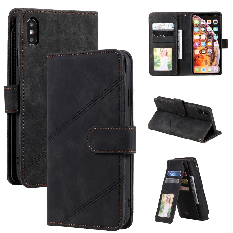 For iPhone XS Max Skin Feel Business Horizontal Flip PU Leather Case with Holder & Multi-Card Slots & Wallet & Lanyard & Photo Frame