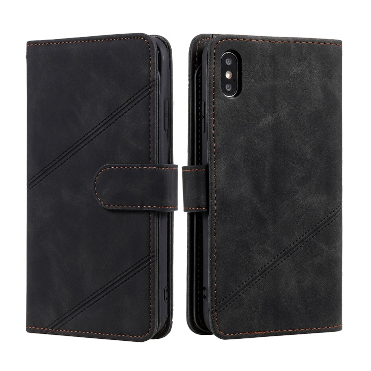 For iPhone XS Max Skin Feel Business Horizontal Flip PU Leather Case with Holder & Multi-Card Slots & Wallet & Lanyard & Photo Frame