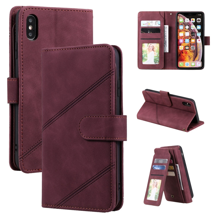 For iPhone XS Max Skin Feel Business Horizontal Flip PU Leather Case with Holder & Multi-Card Slots & Wallet & Lanyard & Photo Frame