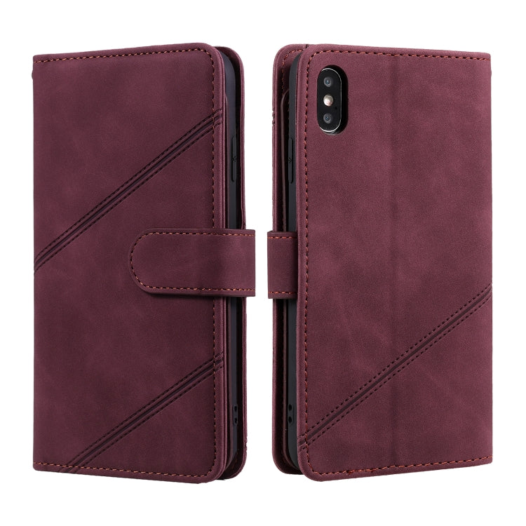 For iPhone XS Max Skin Feel Business Horizontal Flip PU Leather Case with Holder & Multi-Card Slots & Wallet & Lanyard & Photo Frame