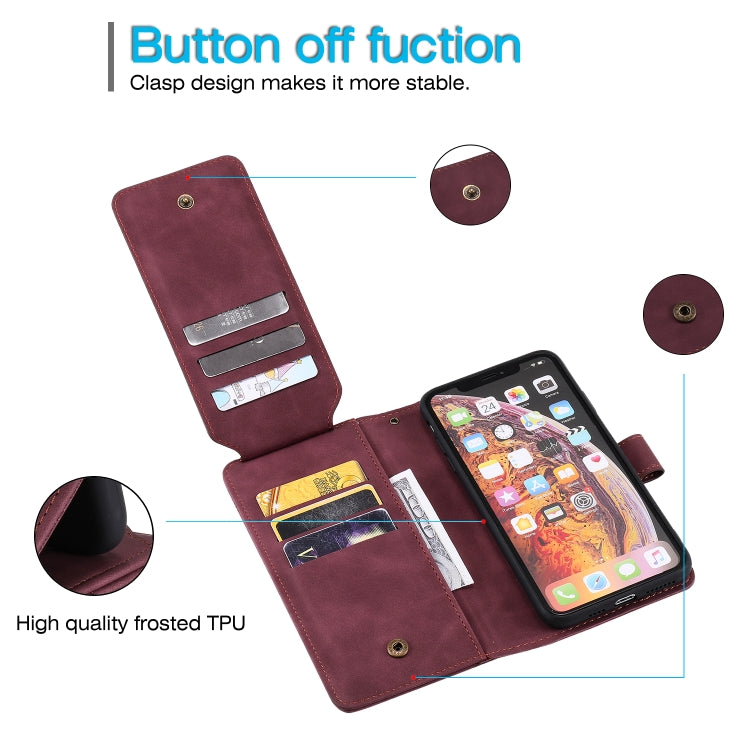 For iPhone XS Max Skin Feel Business Horizontal Flip PU Leather Case with Holder & Multi-Card Slots & Wallet & Lanyard & Photo Frame