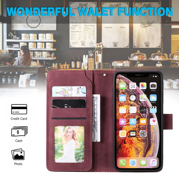 For iPhone XS Max Skin Feel Business Horizontal Flip PU Leather Case with Holder & Multi-Card Slots & Wallet & Lanyard & Photo Frame