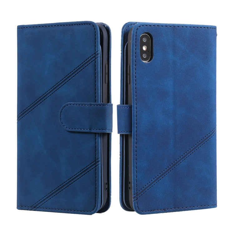 For iPhone XS Max Skin Feel Business Horizontal Flip PU Leather Case with Holder & Multi-Card Slots & Wallet & Lanyard & Photo Frame