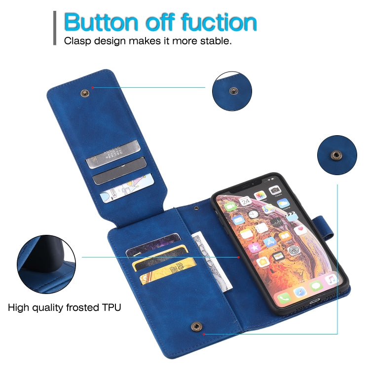 For iPhone XS Max Skin Feel Business Horizontal Flip PU Leather Case with Holder & Multi-Card Slots & Wallet & Lanyard & Photo Frame