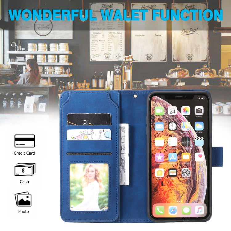 For iPhone XS Max Skin Feel Business Horizontal Flip PU Leather Case with Holder & Multi-Card Slots & Wallet & Lanyard & Photo Frame