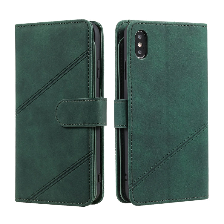 For iPhone XS Max Skin Feel Business Horizontal Flip PU Leather Case with Holder & Multi-Card Slots & Wallet & Lanyard & Photo Frame