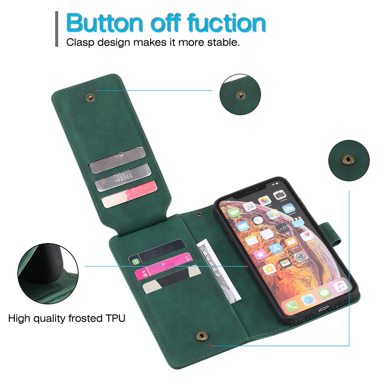 For iPhone XS Max Skin Feel Business Horizontal Flip PU Leather Case with Holder & Multi-Card Slots & Wallet & Lanyard & Photo Frame