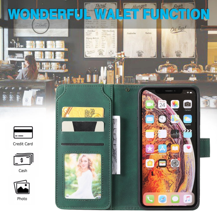 For iPhone XS Max Skin Feel Business Horizontal Flip PU Leather Case with Holder & Multi-Card Slots & Wallet & Lanyard & Photo Frame