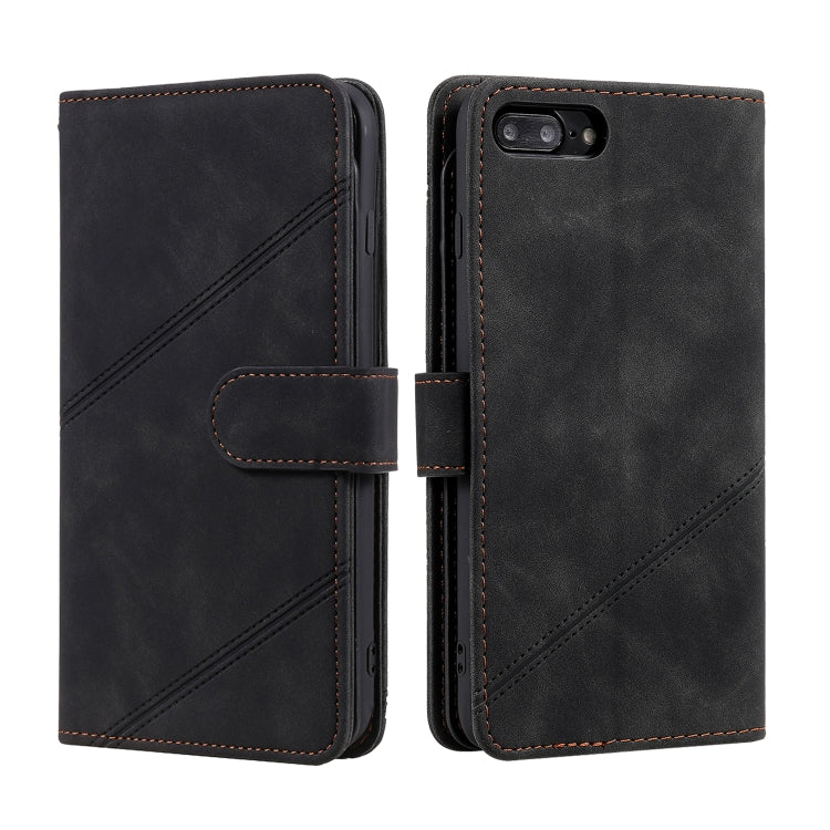 Skin Feel Business Horizontal Flip PU Leather Case with Holder & Multi-Card Slots & Wallet & Lanyard & Photo Frame For iPhone 8 Plus / 7 Plus