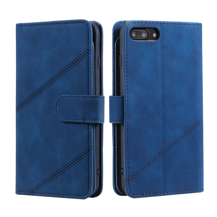 Skin Feel Business Horizontal Flip PU Leather Case with Holder & Multi-Card Slots & Wallet & Lanyard & Photo Frame For iPhone 8 Plus / 7 Plus
