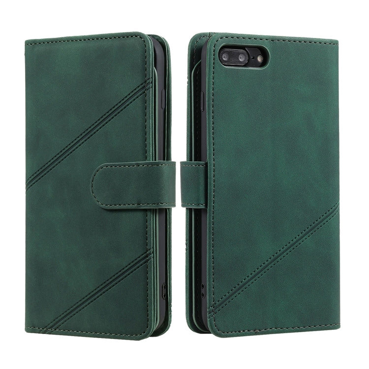 Skin Feel Business Horizontal Flip PU Leather Case with Holder & Multi-Card Slots & Wallet & Lanyard & Photo Frame For iPhone 8 Plus / 7 Plus