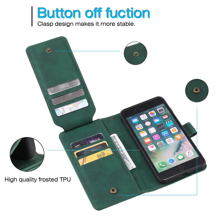 Skin Feel Business Horizontal Flip PU Leather Case with Holder & Multi-Card Slots & Wallet & Lanyard & Photo Frame For iPhone 8 Plus / 7 Plus