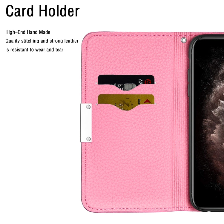 For iPhone 13 Pro Litchi Texture Horizontal Flip Leather Case with Holder & Card Slots