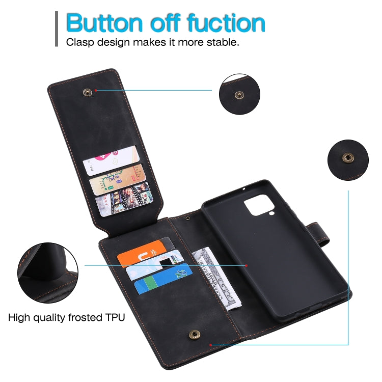 For Samsung Galaxy A42 5G Skin Feel Business Horizontal Flip PU Leather Case with Holder & Multi-Card Slots & Wallet & Lanyard & Photo Frame