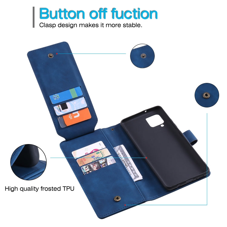 For Samsung Galaxy A42 5G Skin Feel Business Horizontal Flip PU Leather Case with Holder & Multi-Card Slots & Wallet & Lanyard & Photo Frame
