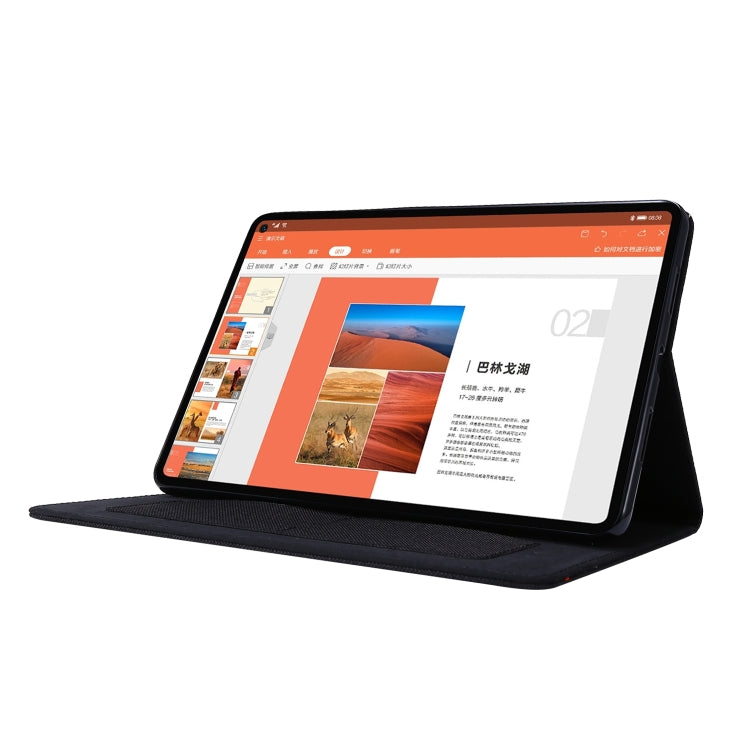 For Huawei MatePad 11 2021 Fabric Texture Horizontal Flip TPU Leather Case with Holder