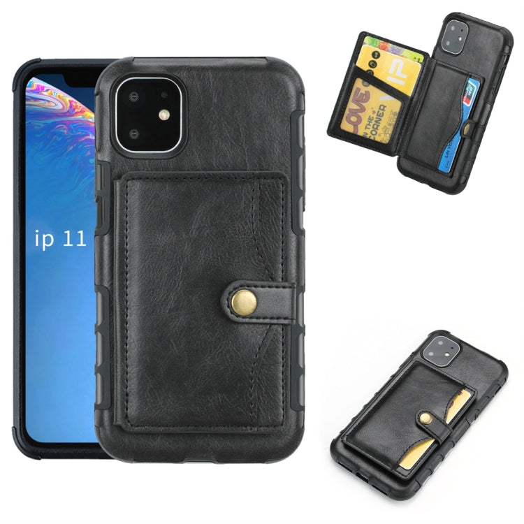 For iPhone 11 Retro Style Protective Case with Card Slot & Wallet