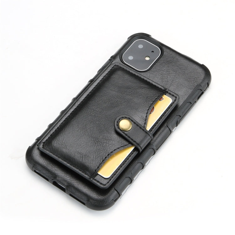 For iPhone 11 Retro Style Protective Case with Card Slot & Wallet