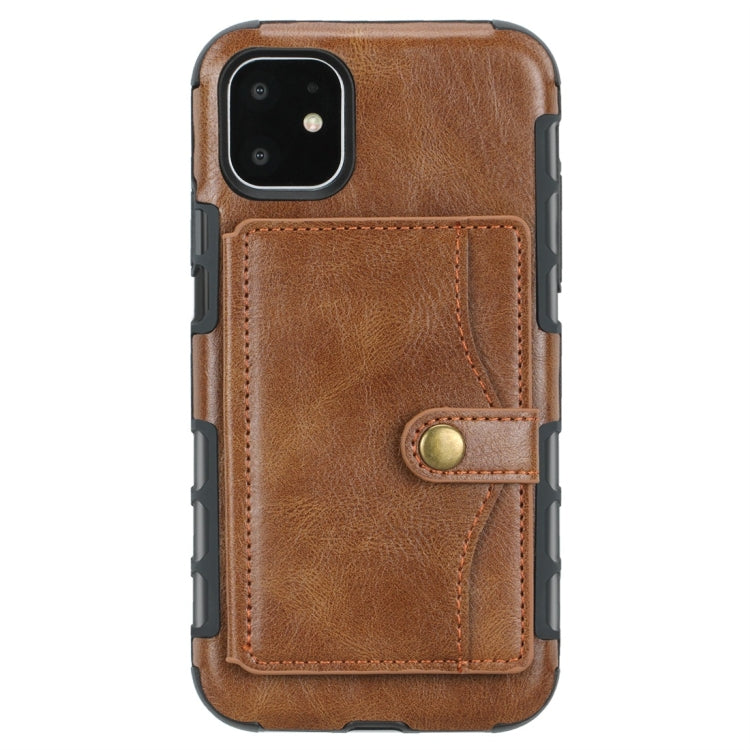 For iPhone 11 Retro Style Protective Case with Card Slot & Wallet