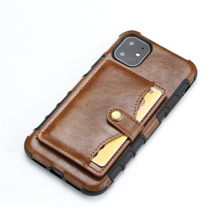 For iPhone 11 Retro Style Protective Case with Card Slot & Wallet