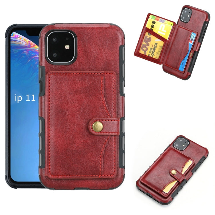For iPhone 11 Retro Style Protective Case with Card Slot & Wallet
