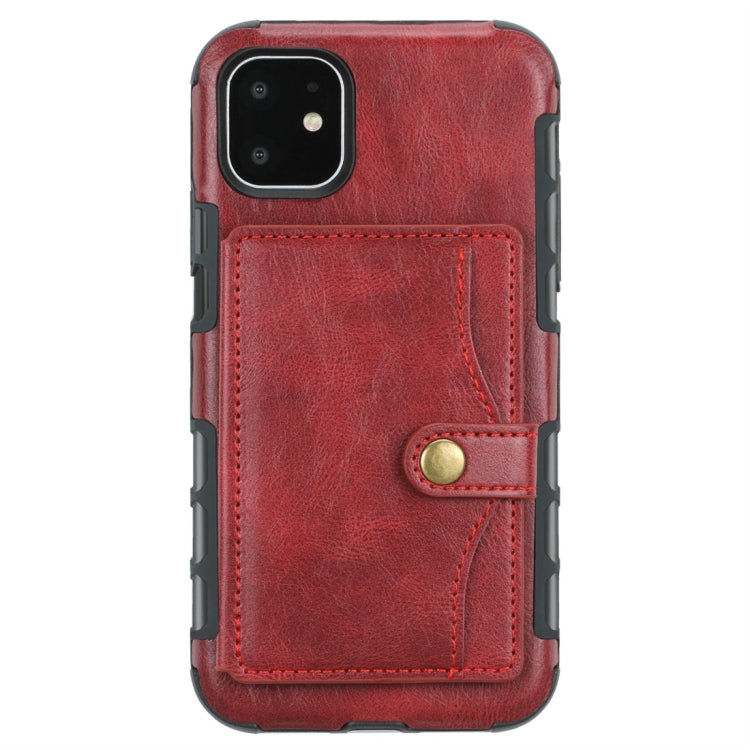 For iPhone 11 Retro Style Protective Case with Card Slot & Wallet