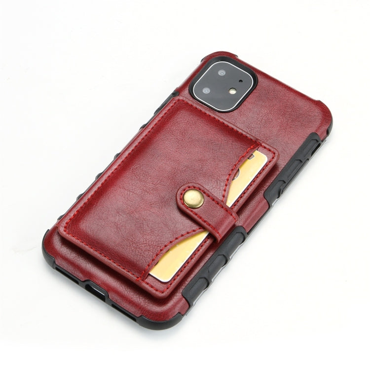 For iPhone 11 Retro Style Protective Case with Card Slot & Wallet