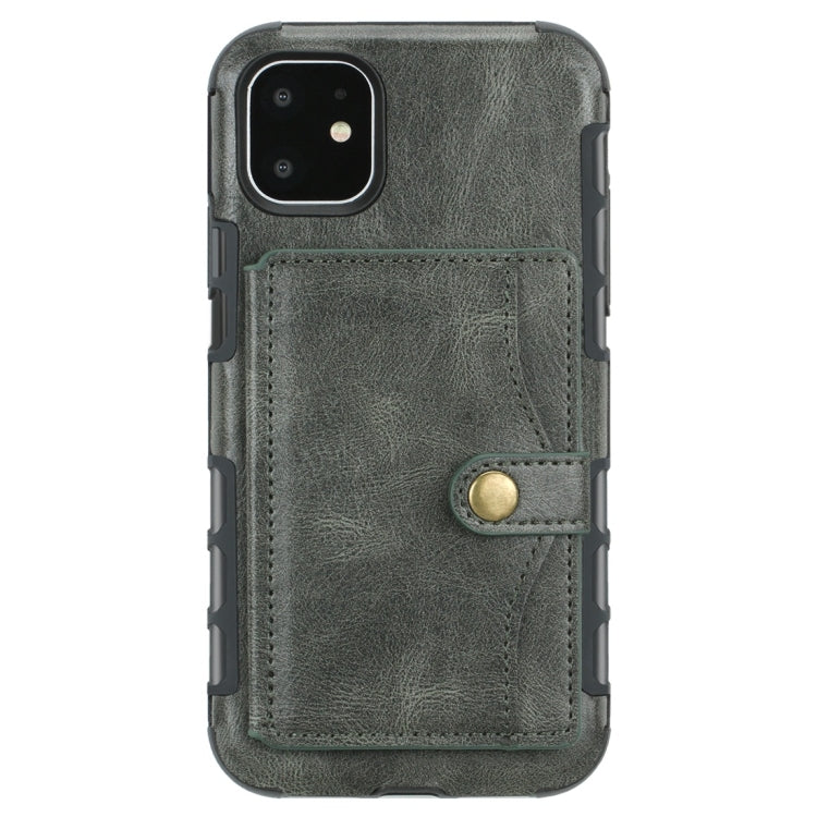 For iPhone 11 Retro Style Protective Case with Card Slot & Wallet