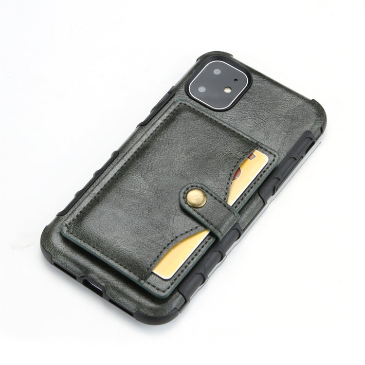 For iPhone 11 Retro Style Protective Case with Card Slot & Wallet