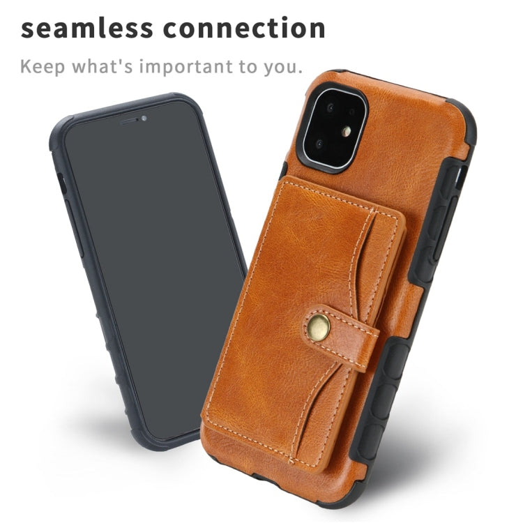 For iPhone 11 Retro Style Protective Case with Card Slot & Wallet
