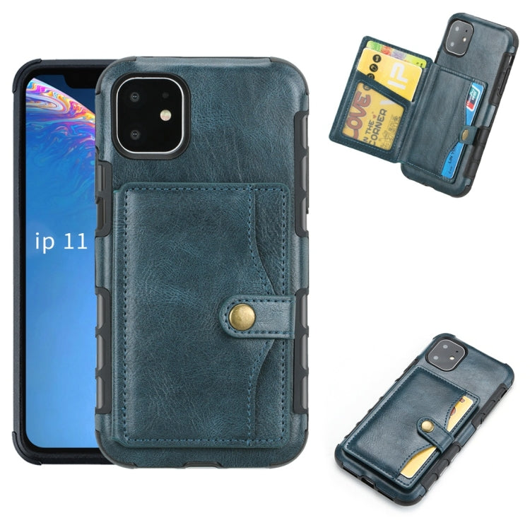 For iPhone 11 Retro Style Protective Case with Card Slot & Wallet