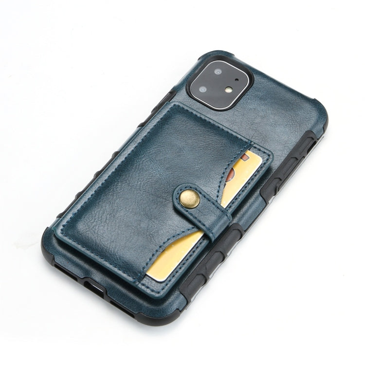 For iPhone 11 Retro Style Protective Case with Card Slot & Wallet