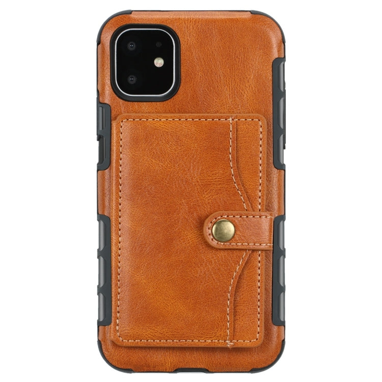 For iPhone 11 Retro Style Protective Case with Card Slot & Wallet
