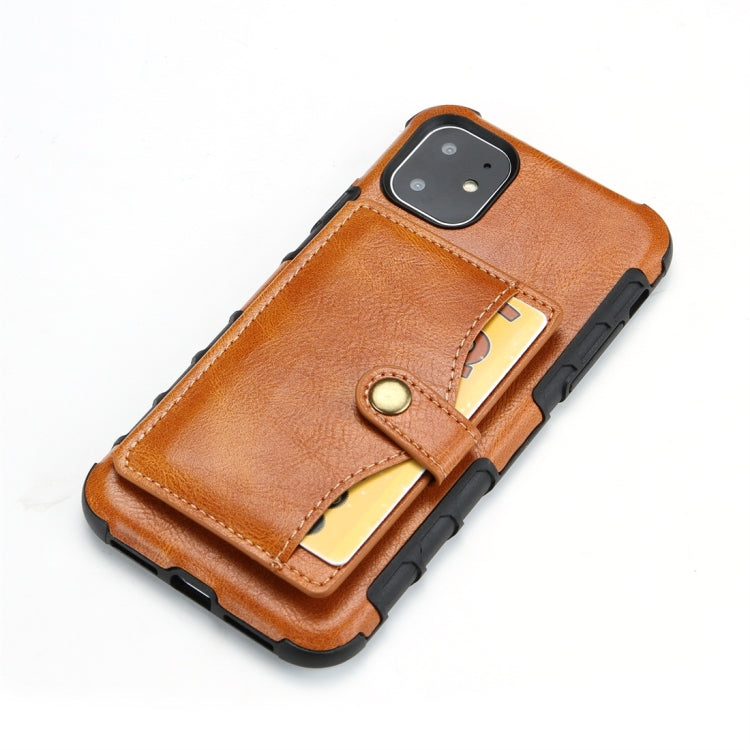 For iPhone 11 Retro Style Protective Case with Card Slot & Wallet