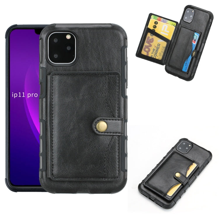 For iPhone 11 Pro Retro Style Protective Case with Card Slot & Wallet