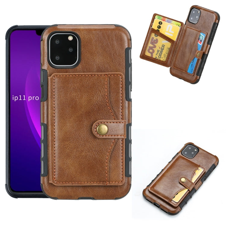 For iPhone 11 Pro Retro Style Protective Case with Card Slot & Wallet