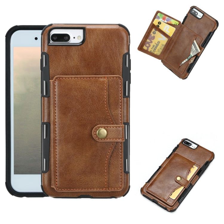 For iPhone 6 Plus / 7 Plus / 8 Plus Retro Style Protective Case with Card Slot & Wallet