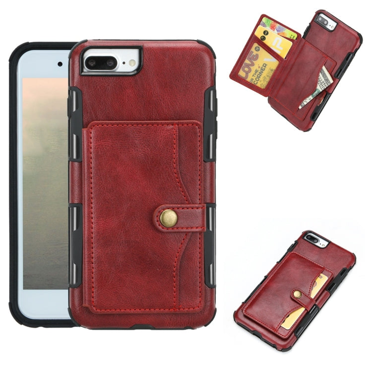 For iPhone 6 Plus / 7 Plus / 8 Plus Retro Style Protective Case with Card Slot & Wallet