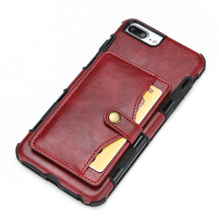 For iPhone 6 Plus / 7 Plus / 8 Plus Retro Style Protective Case with Card Slot & Wallet