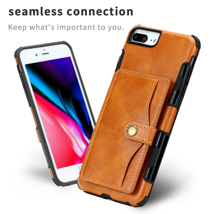 For iPhone 6 Plus / 7 Plus / 8 Plus Retro Style Protective Case with Card Slot & Wallet