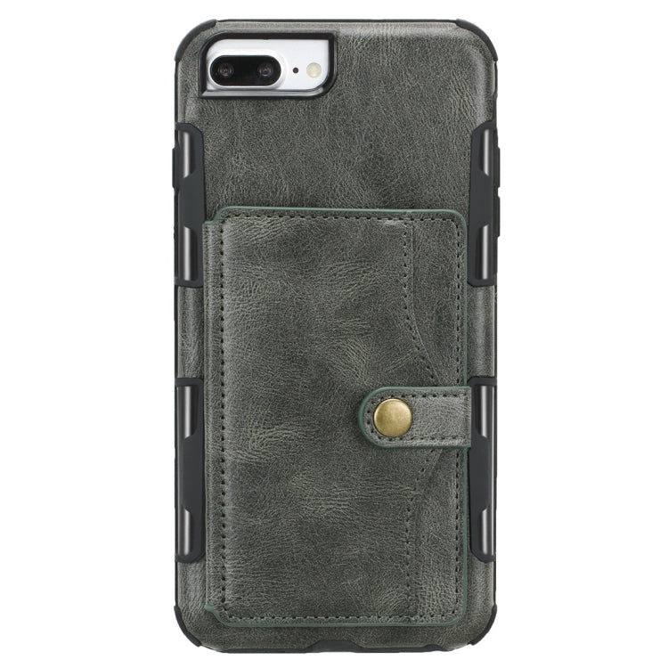 For iPhone 6 Plus / 7 Plus / 8 Plus Retro Style Protective Case with Card Slot & Wallet