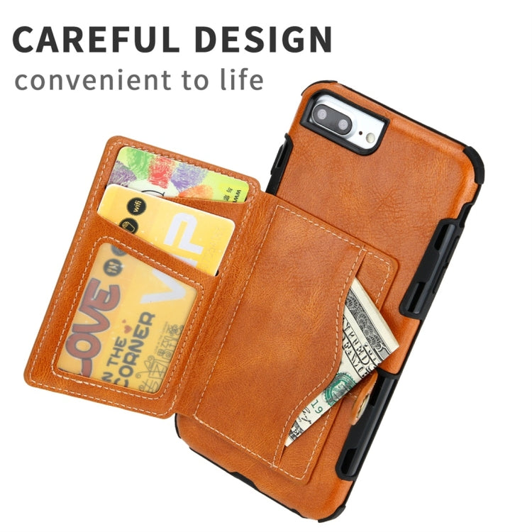 For iPhone 6 Plus / 7 Plus / 8 Plus Retro Style Protective Case with Card Slot & Wallet